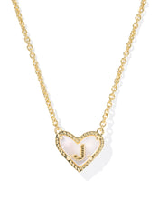 Load image into Gallery viewer, Kendra Scott Heart Letter Pendant Necklace in Gold
