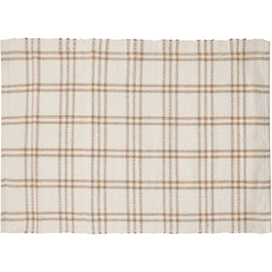 Cream Plaid Farmhouse Rug