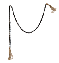 Load image into Gallery viewer, Paulownia Wood Bead Garland with Jute Tassels
