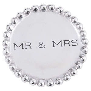 Mr & Mrs Beaded Metal Coaster Set