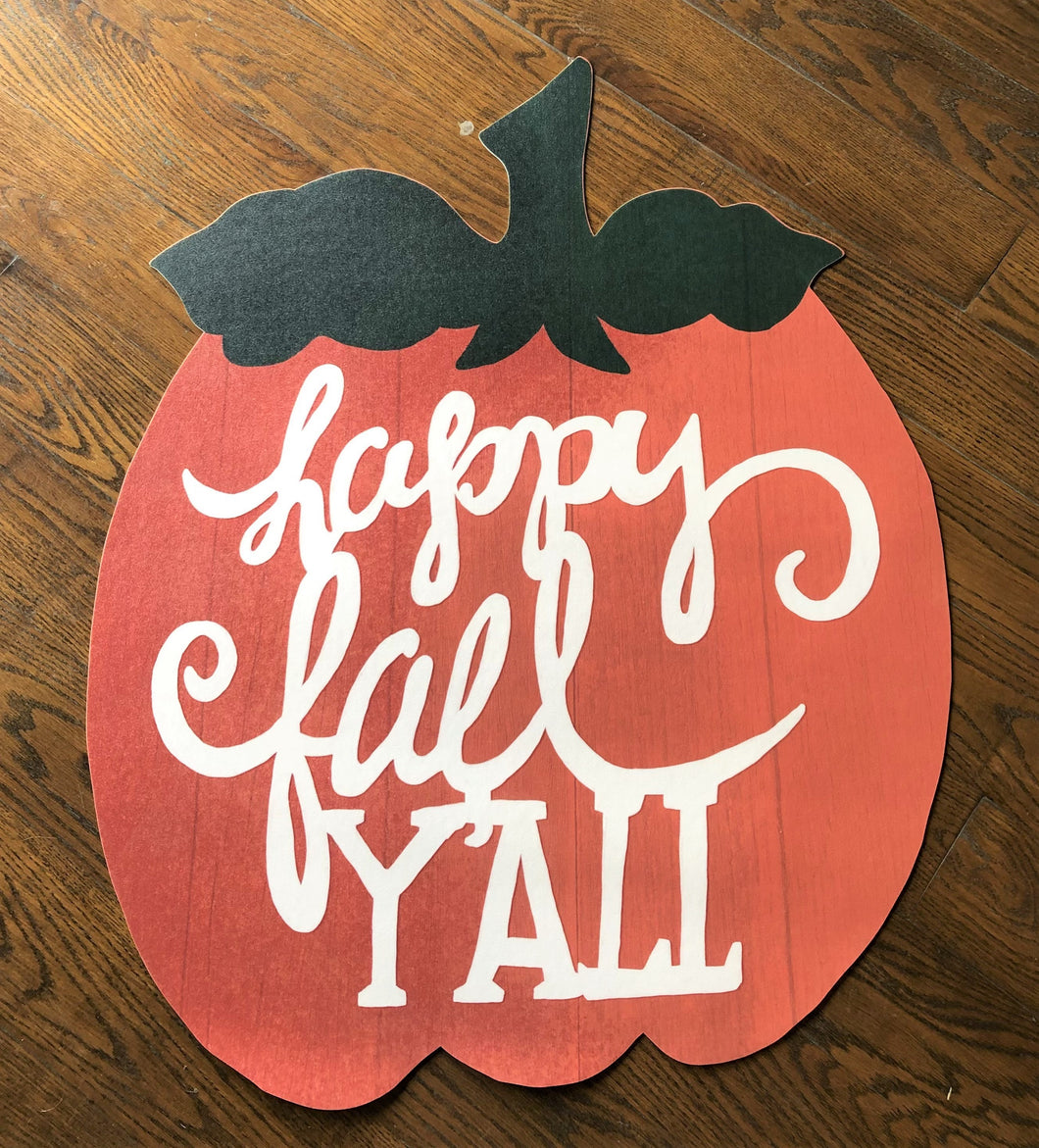 Happy Fall Y'all Pumpkin Mat