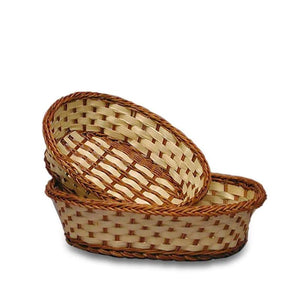 Two-Tone Bamboo Oval Baskets
