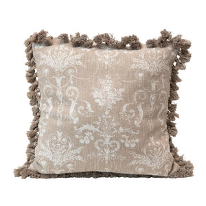 Damask Pillow With Tassels