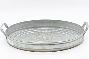 Oval Galvanized Serving Tray