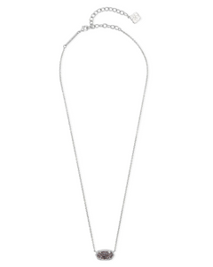 Kendra Scott Silver Elisa 20" Pendant Necklace In Platinum Drusy