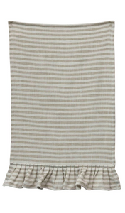 Striped Tea Towel With Ruffle