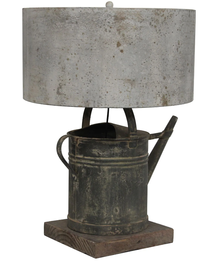 Weathered Watering Can Lamp