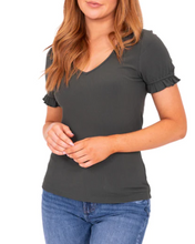Load image into Gallery viewer, V-Neck Ruffle Tee
