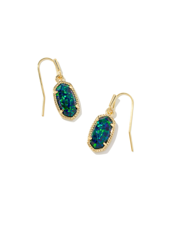 Kendra Scott Lee Gold Earrings In Night Opal