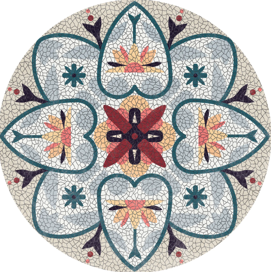 Vivian Mosaic Tile Round Floor Mat