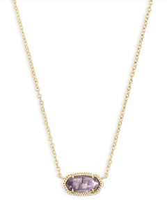 Kendra Scott Elisa Gold Pendant Necklace In Purple Amethyst