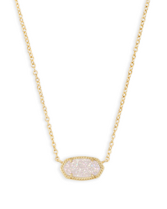 Kendra Scott Elisa Gold 20" Pendant Necklace In Iridescent Drusy