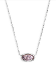 Kendra Scott Elisa Silver Pendant Necklace In Purple Amethyst