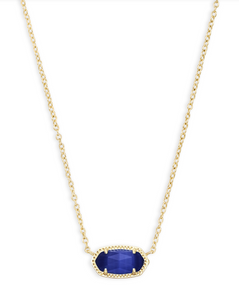 Kendra Scott Elisa Gold Pendant Necklace In Cobalt Cat's Eye