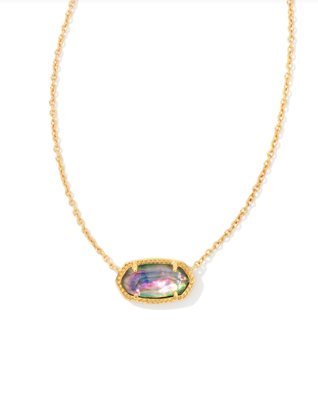 Kendra Scott Elisa Gold Pendant Necklace In Lilac Abalone