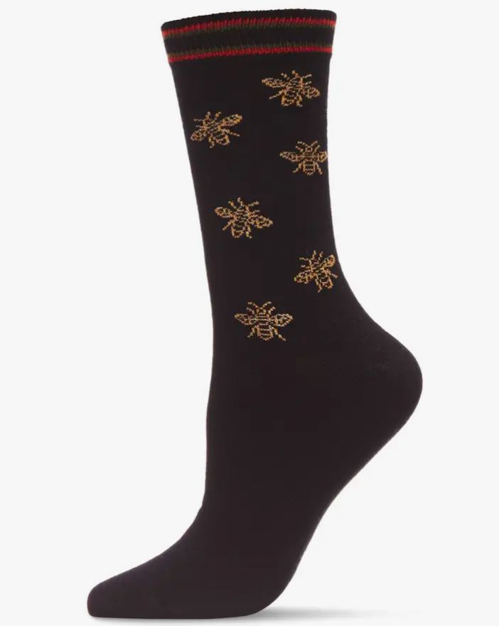 Striped Bee Crew Socks