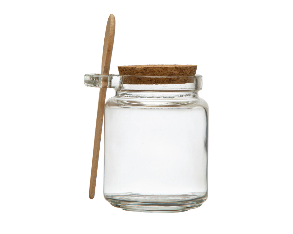 Glass Jar With Lid & Spoon