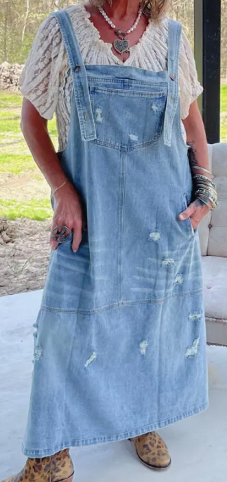 One And Only Overall Jean Dress