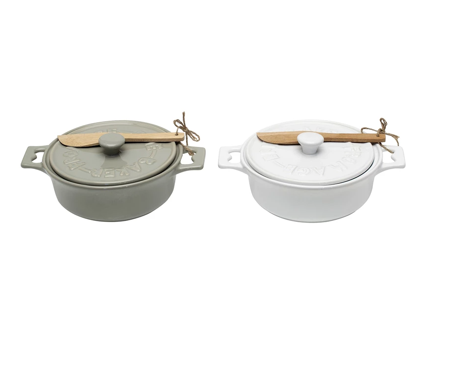 Brie Baker with Lid and Spreader – Honey Brook