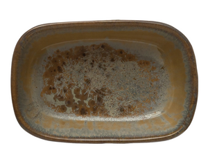Stoneware Plate With Reactive Glaze