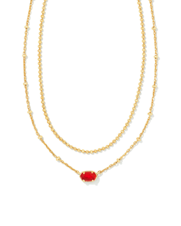 s Kacey Gold Multi Strand Necklace In Emerald Cat's Eye Kendra