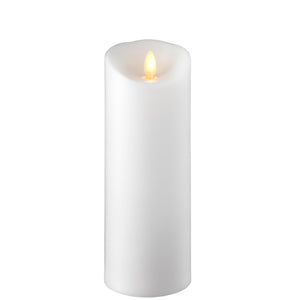 Push Flame White Pillar Candle