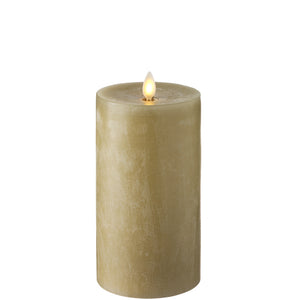 Push Flame Taupe Chalky Pillar Candle