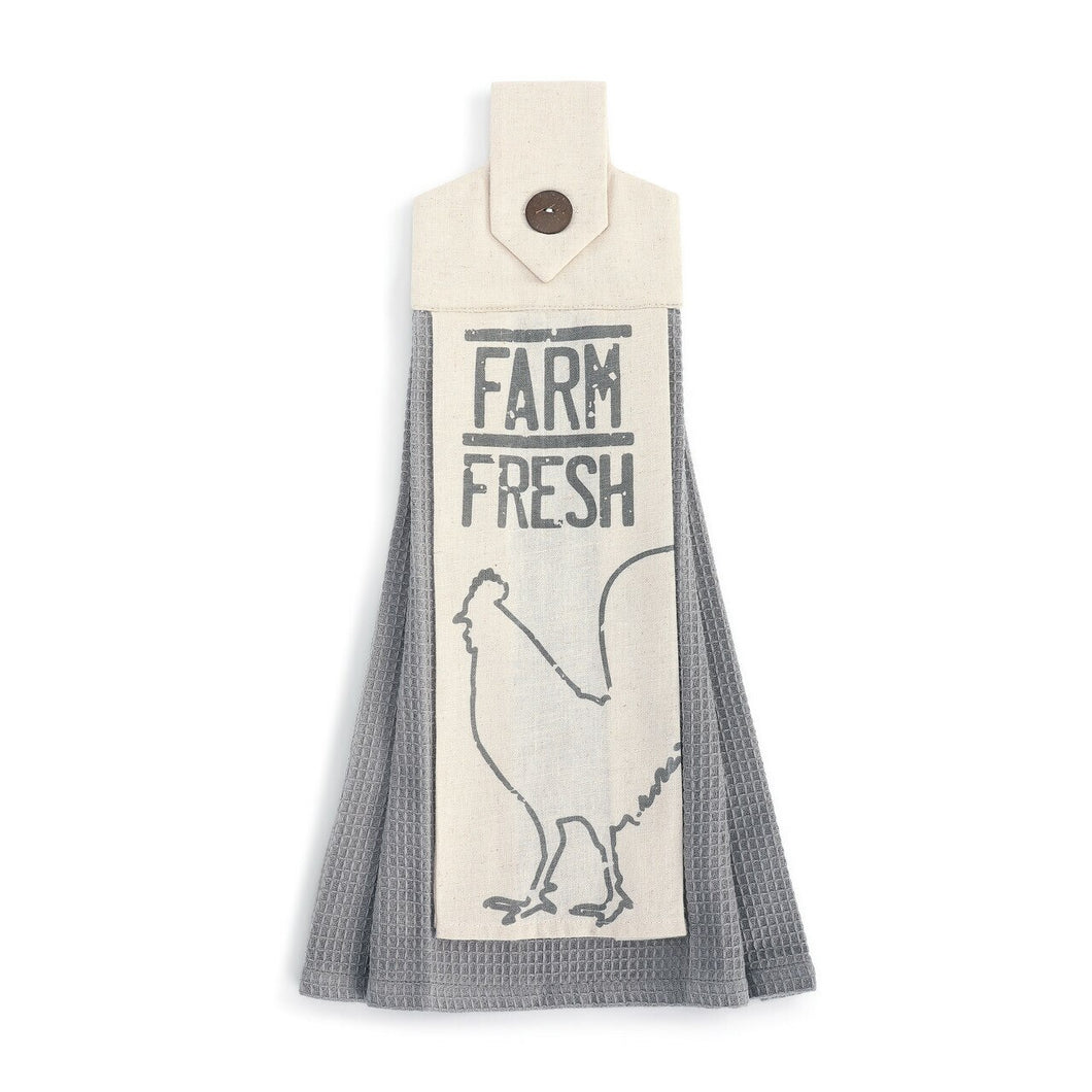 Farm Fresh Button Loop Tea Towel