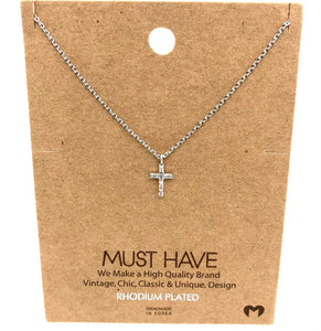 Dainty Jewel Cross Pendant Necklace