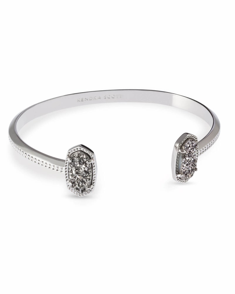 Kendra Scott Elton Silver Cuff Bracelet In Platinum Drusy