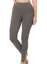 Load image into Gallery viewer, Solid Wide Waistband Moto Leggings
