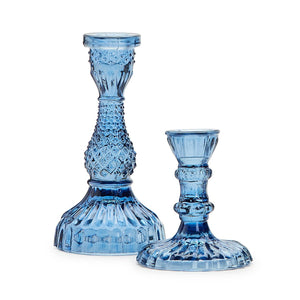 Indigo Glass Candlestick