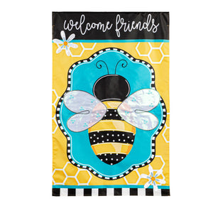 Buzzing Bee Welcome House Flag