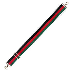 Red, Green. & Black Stripe Crossbody Strap