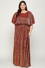 Load image into Gallery viewer, Curvy Cape Style Metallic Maxi Dress
