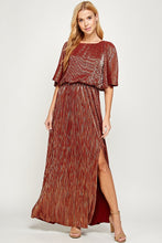 Load image into Gallery viewer, Cape Style Metallic Maxi Dress

