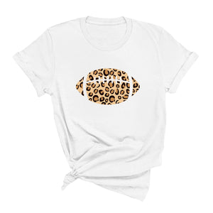 Curvy Leopard Football T-Shirt