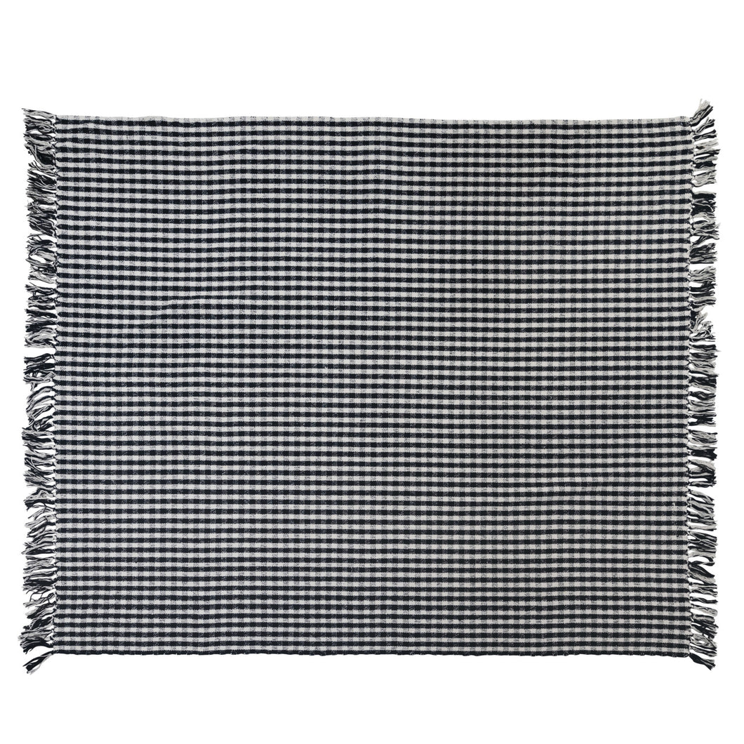 Gingham Throw With Fringe