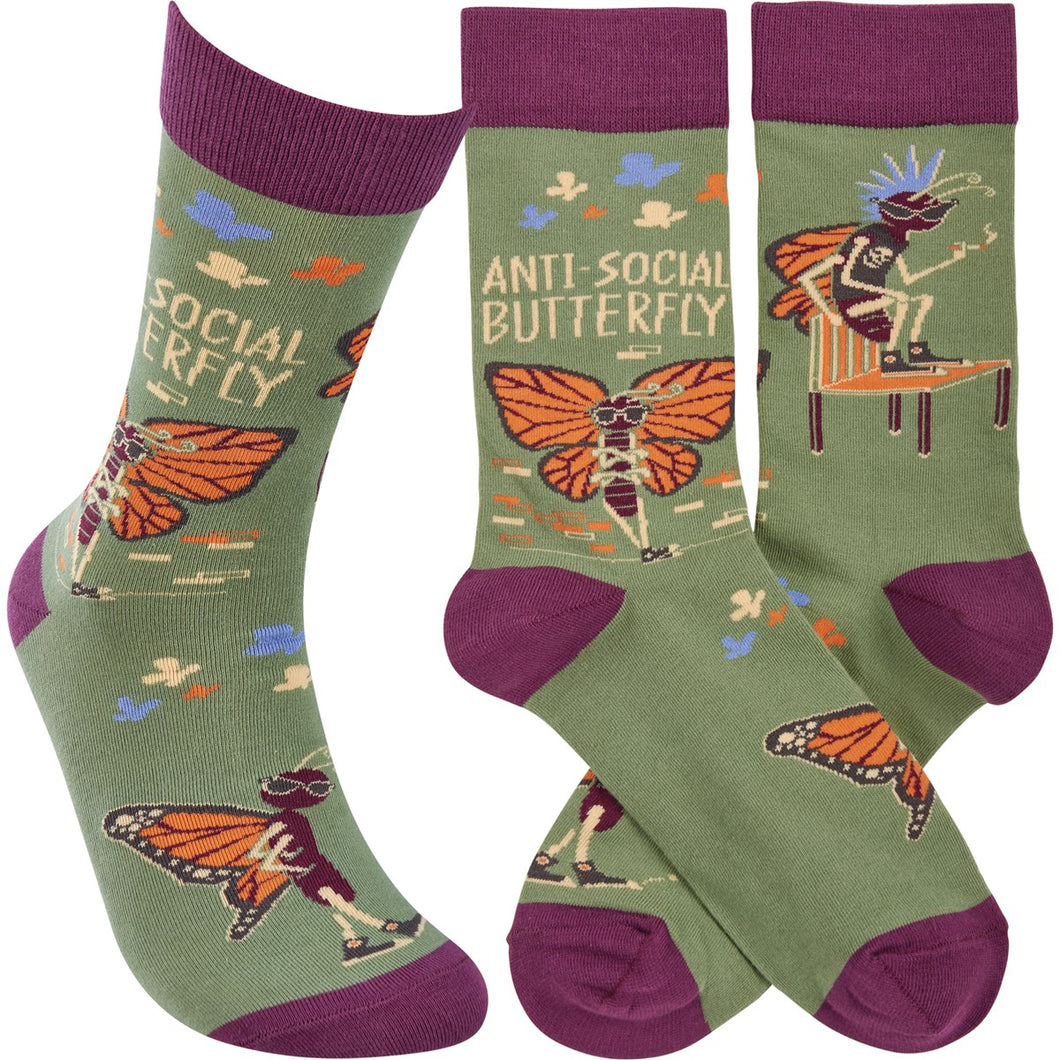 Anti-Social Butterfly Socks