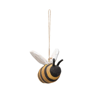 Hand-Painted Driftwood Bee Ornament