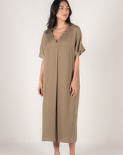 Load image into Gallery viewer, Satin V-Neck Midi Dress
