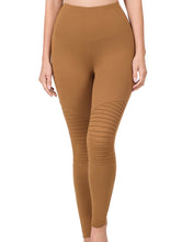 Load image into Gallery viewer, Microfiber Wide Waistband Moto Leggings
