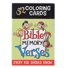 Load image into Gallery viewer, 52 Bible Memory Verses Coloring Cards For Kids
