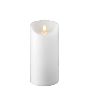 Push Flame White Pillar Candle