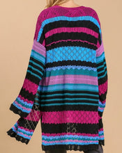 Load image into Gallery viewer, Color Block Cardigan Sweater

