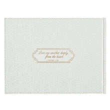 Load image into Gallery viewer, White Lace Mr. &amp; Mrs. Wedding Guest Book
