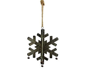 Hanging Galvanized Snowflakes With Bells