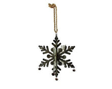 Load image into Gallery viewer, Hanging Galvanized Snowflakes With Bells
