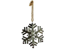 Load image into Gallery viewer, Hanging Galvanized Snowflakes With Bells
