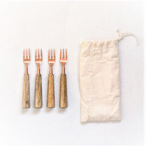 Appetizer Forks w/ Wood Handle